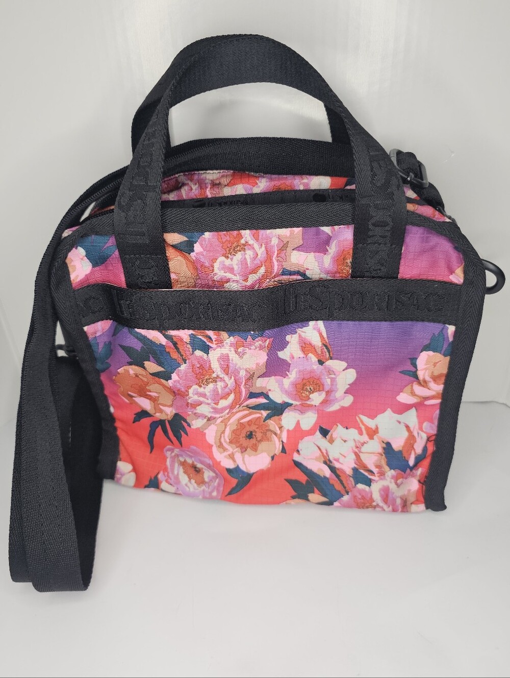 LeSportsac Gabrielle Box Tote Crossbody Satchel Bag Floral Delight NWOT